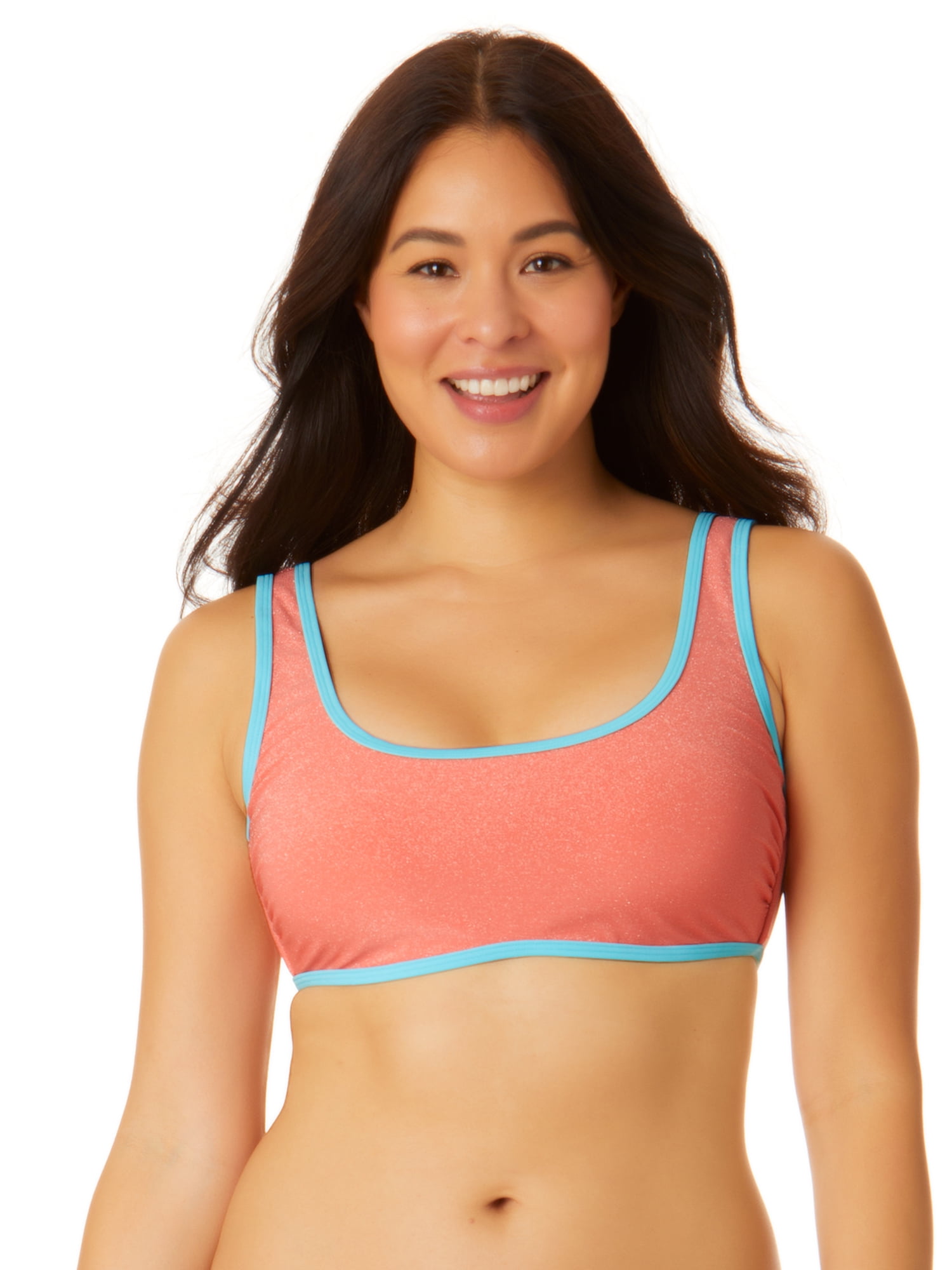 No Boundaries Juniors Orange Honey Push Up Swimsuit Top