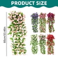 thumbnail image 3 of Artificial Hanging Morning Glory Vines, Faux Trailing Flower Garlands, Silk Floral Stems, Outdoor Fade Resistant Floral Hangings, Artificial Trumpet Flower Vines for Garden Wedding Outdoor, 3 of 6