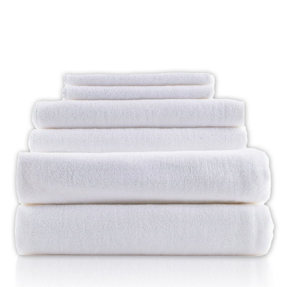 JML Microfiber Towel Set - 6 Piece Absorbent & Fast Drying Bath Towel 30"x60",Hand Towel,Wash Cloth