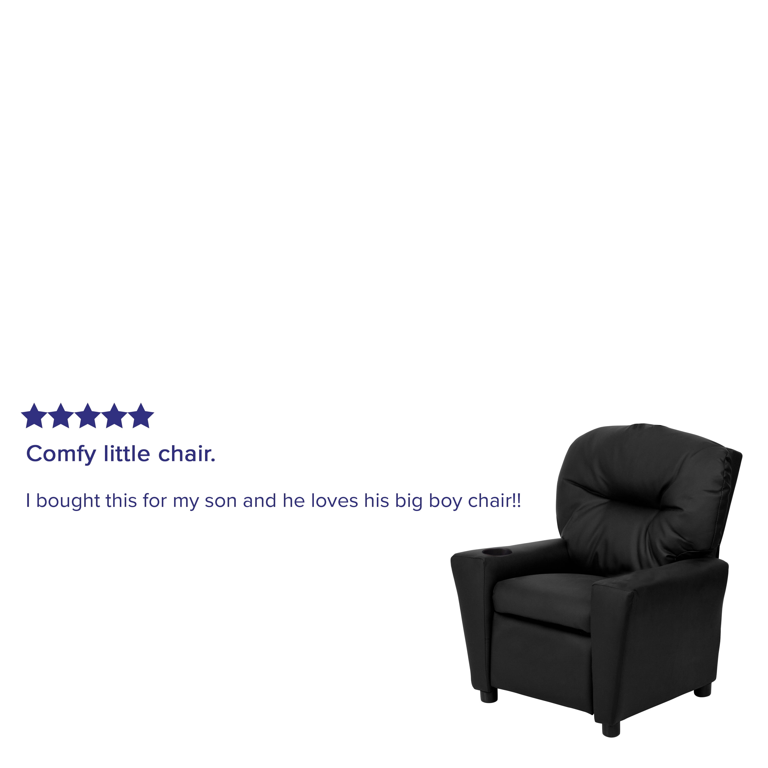 Flash Furniture Contemporary Black LeatherSoft Kids Recliner with