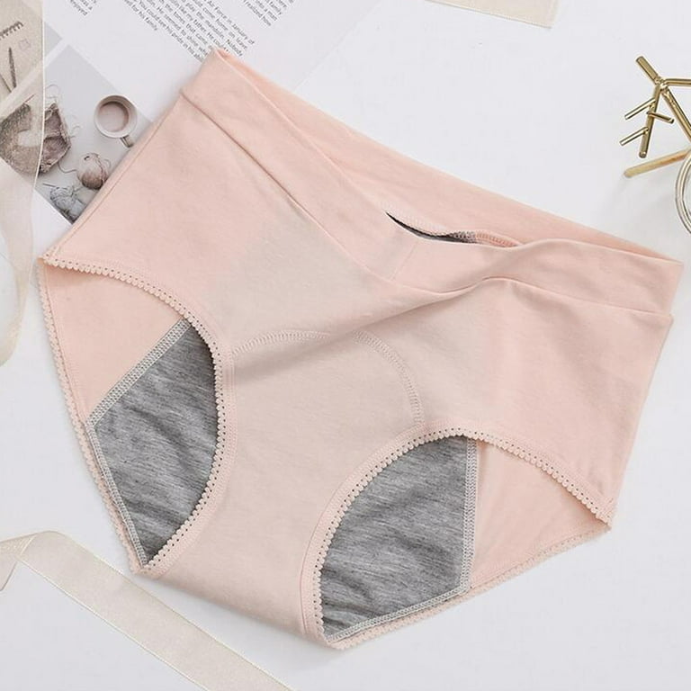 Knosfe Period Sexy Leak Proof Briefs Panties Women's Stretch Breathable  High Waisted Cotton Underwear