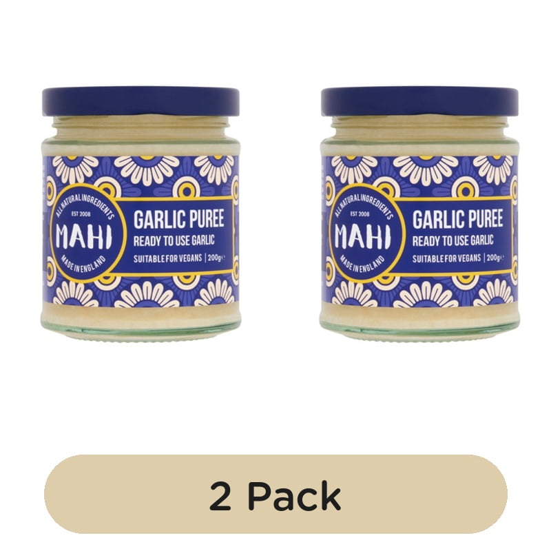 Mahi Garlic Puree 200g, British Import (Pack of 2)