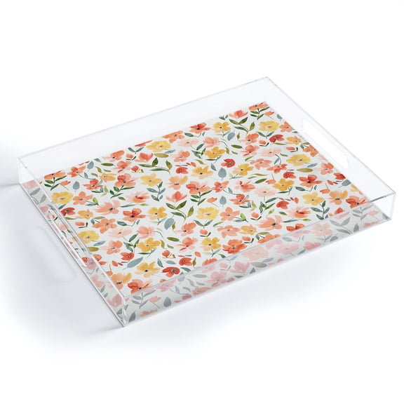 Society6 Countryside Fresh Flowers by Ninola Design Acrylic Tray
