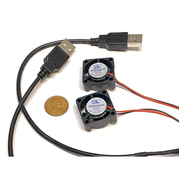 Smallzonex 2 Pieces 5V USB Connector 2510 Case Fan – High-Speed 25mm x 10mm Cooling Fan