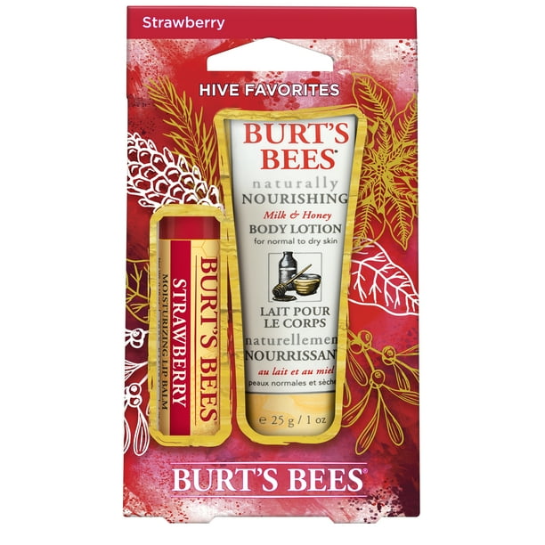 Burt's Bees Hive Favorites Strawberry Holiday Gift Set, 2