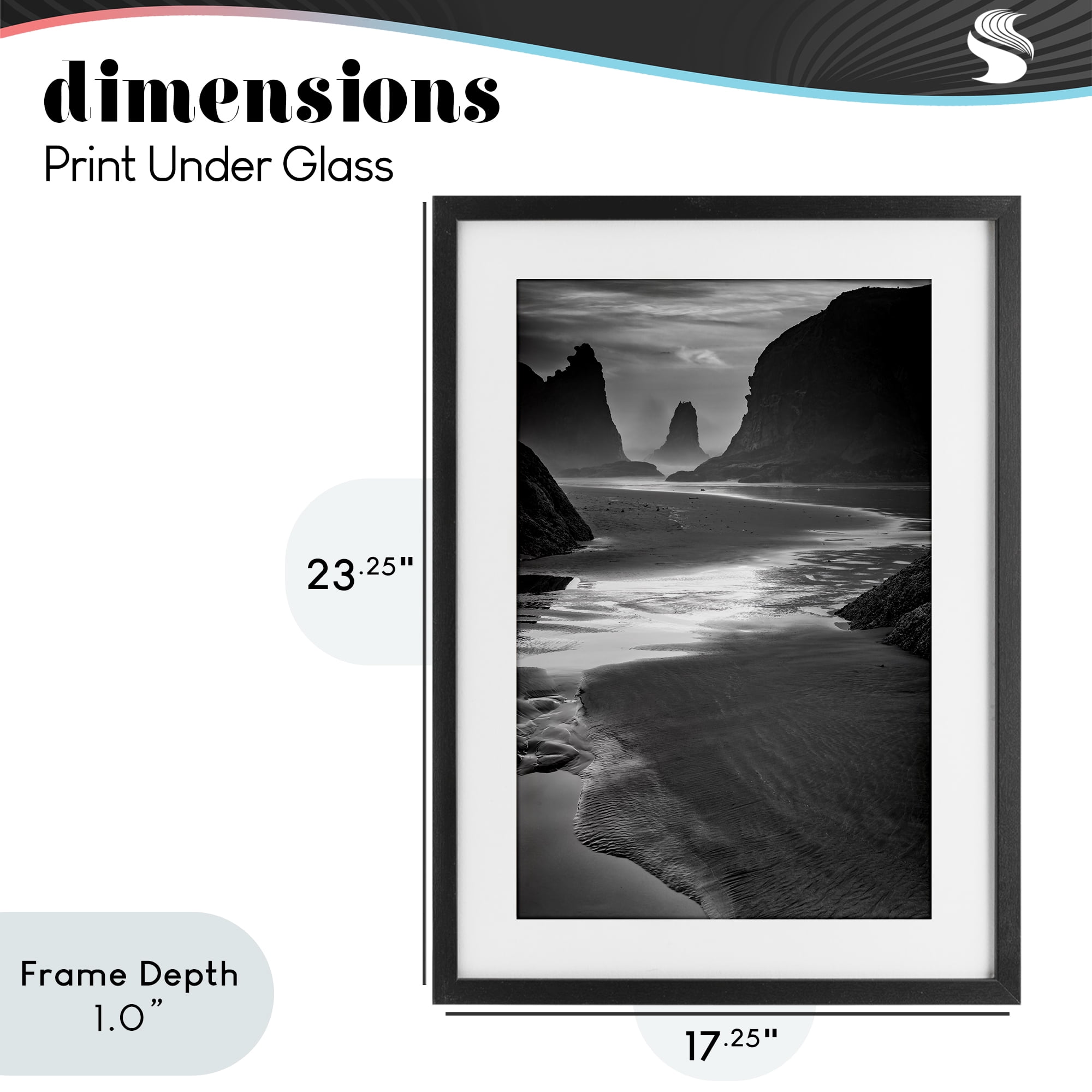 Stupell Industries Last Light On Bandon Beach Black Framed Print Under Glass, design by Rick Berk