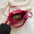 thumbnail image 2 of Bolsa de hombro Hobo para mujer, de mensajero con remaches Punk de PU suave para niñas (rosa roja) JShteea Para Estrenar, 2 of 9