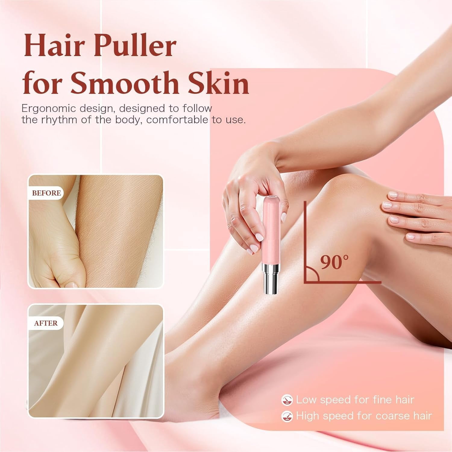 Epilator for Women, 2 in 1 Painless Facial Hair Removal Electric Shaver with LED Light, Rechargeable Smooth Hair Removal Device for Face, Legs, Bikini, Arms, Portable Travel Trimmer Kit