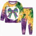 thumbnail image 2 of HCNTES Toddler Baby Girl Clothes 1T 2T 3T 4T 5T Fall Winter Outfits Contrast Color Long Sleeve Sweatshirt + Pants Sets,Sizes 4-5 Years, 2 of 7