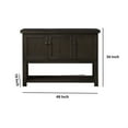 thumbnail image 5 of Transitional Style Server with 3 Doors and Open Bottom Shelf, Brown, 5 of 5