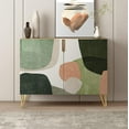 thumbnail image 2 of PixonSign Sideboard and Buffet Cabinet, 2 Doors Wood Storage Cabinet Console Table with Mid-Century Pastel Polygons Geometry Nordic Boho for Kitchen, Bedroom, Dinning, Office - 35" L x 18" W x 29" H, 2 of 5