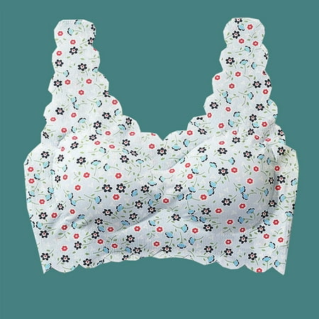 Iyufng Sports Bras for Women Plus Size Push Up Wirefree Bra Ice Silk Printed Beauty Back Lingerie Women s Seamless Steel Ring Gathering Sports Integrated Bra Thin Bra Summer Savings Clearance
