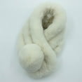 thumbnail image 2 of Alkepwun Women's Winter Versatile Warm Faux Rabbit Fur Imitation Three Tube Scarf with Thickened Plush Scarf, 2 of 4