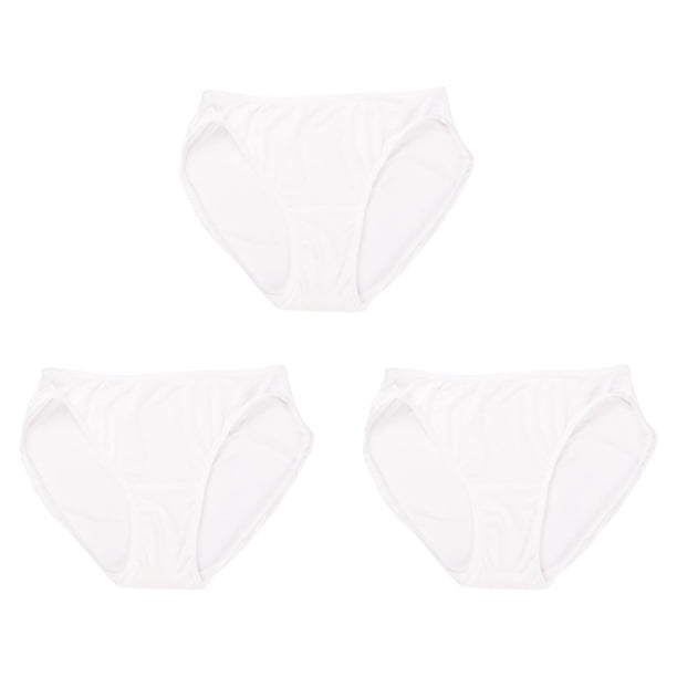 Qarigey Bragas de 3 piezas, ropa interior de tiro medio, lencería Sexy, calzoncillos cómodos, sin costuras, diario, blanco XL Type3 NO3