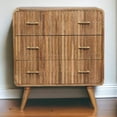 thumbnail image 6 of Light Brown Solid Mango, Stylish Design - 3-Drawer Chest for Living Space, 6 of 6