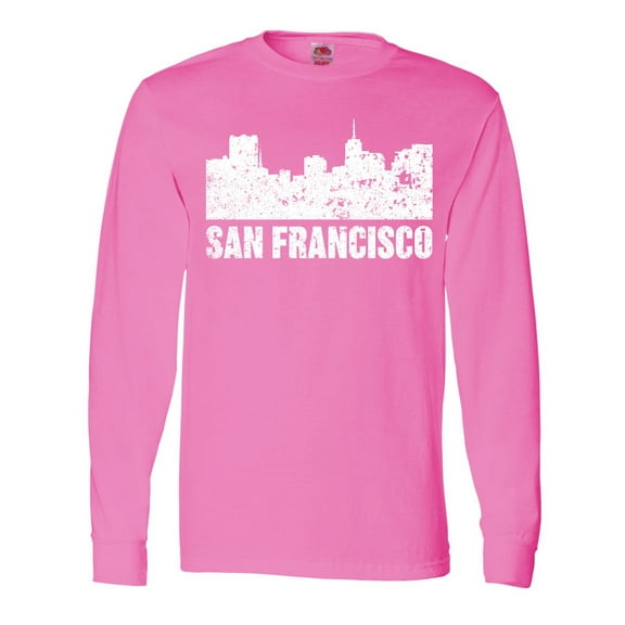 Inktastic San Francisco Skyline with Grunge Long Sleeve T-Shirt