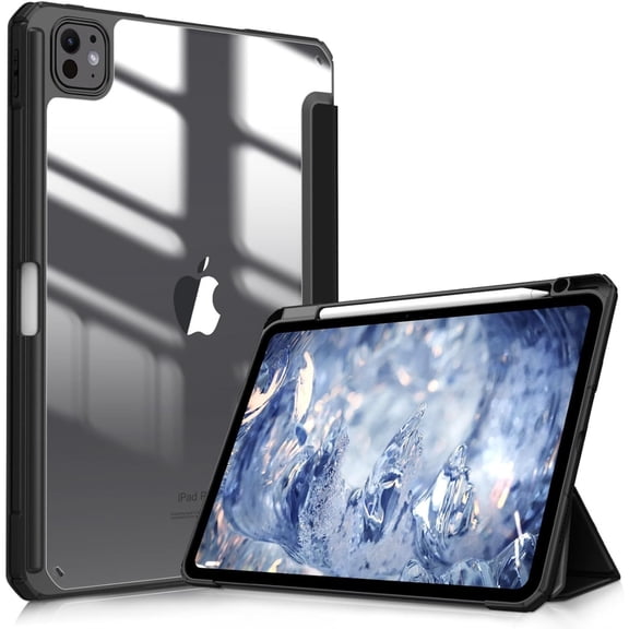 Hybrid Case for iPad Air 11 inch M4/M3/M2 (2026/2025/2024), Auto Wake/Sleep, Flip Stand Folio Cover w Pencil Holder