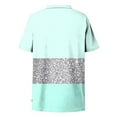 thumbnail image 6 of ICHUANYI Women Oversized T Shirts V Neck Plus Size Short Sleeve Striped Print Tees Casual Tunic Summer Tops, 6 of 6