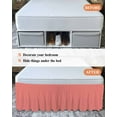 thumbnail image 6 of Peach Solid Bed Skirt California King Size 16" Drop Ruffled Wrap Around Bed Skirts Adjustable Elastic Bedskirt Dust Ruffle for California King Size Bed, 6 of 7