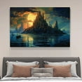 thumbnail image 4 of Un misterioso castillo se encuentra en una enorme isla rocosa, póster de lienzo, decoración de dormitorio, paisaje deportivo, decoración de oficina, regalo, estilo marco, 20 x 30 cm, 4 of 8