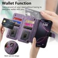 thumbnail image 3 of Compatible With iPhone 15 Pro Max Wallet Phone Case,With Ring Holder,Card Slots,Zipper Pocket,PU Leather Flip Folding Kickstand,Shockproof Rugged Anti-fall Retro Phone Case Cover,Purple, 3 of 7