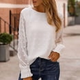 thumbnail image 2 of Blusa de manga larga con cuello redondo, ajuste holgado, suave, transpirable, Color puro, Top informal para mujer para la cita de trabajo y compras, 2 of 8