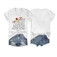 thumbnail image 2 of Gibobby Camiseta de manga corta para mujer Mujeres Casual Cómodo Estampado florales Cuello en V Manga corta Moda Camiseta única Top(Blanco,CH), 2 of 4