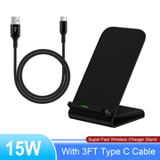 Samsung Wireless Charger Fast Charging Stand Wireless Android Desk Phone Charger Stand for Samsung Galaxy S25 S24 Ultra S24+ S24 S23 FE S22 S21 S20 S10 S9 S8,iPhone 15 Pro Max Plus 14 13 12,Pixel 8 7