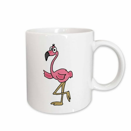 

3dRose Funny Pink Flamingo Ceramic Mug 11-ounce