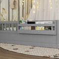 thumbnail image 4 of Montessori Floor Bed with High Rails, LED Lights & Storage Shelf, Safe & Wider Opening Gate Design, Full Size Floor Bed for Boys & Girls, Gray, 4 of 9