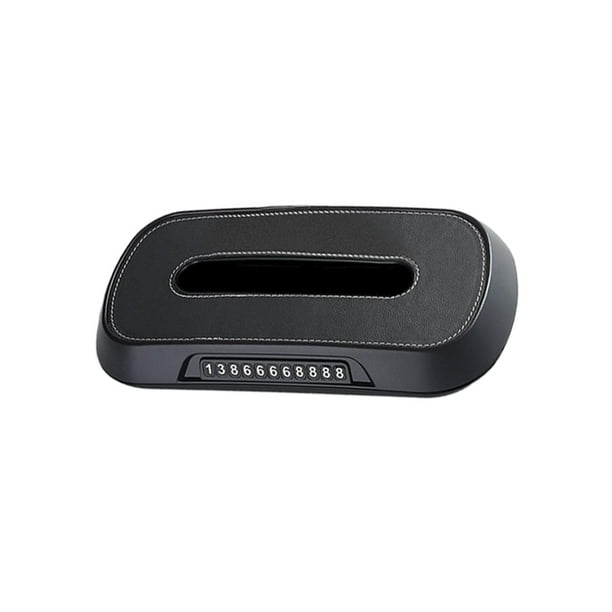 Caja de pañuelos de coche Universal para caja de servilletas Byd, toalla de papel, tarjeta de número de estacionamiento Negro Cola Estuche de pañuelos para autos