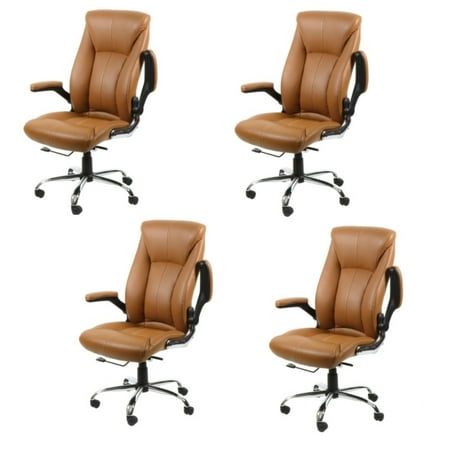 Avion Salon Chair Set Of 4 Cappuccino For Nail Spa Manicure Facial Customer Chair