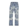 thumbnail image 4 of Pantalones vaqueros con bordados de retazos de estilo callejero de moda Harajuku para hombres y mujeres, pantalones anchos góticos estilo Y2K Punk Rock Hip Hop, 4 of 5