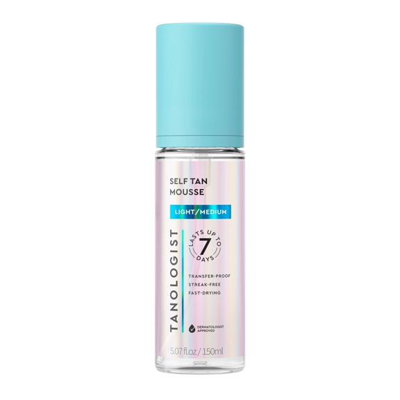 Tanologist Transparent Self Tan Mousse Light/Medium 150ml for Flawless Natural Glow