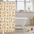 thumbnail image 3 of Manfei Cute Corgi Shower Curtain 72Wx84L, Cartoon Kawaii Dog Bathroom Shower Curtain, Cream, 3 of 5
