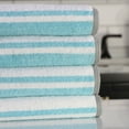 thumbnail image 4 of Freshee 4-Piece Bath Towel Set, Aqua Stripe - Featuring Intellifresh Antimicrobial Technology, 4 of 6