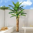 thumbnail image 7 of Artificial Banana Tree, 7FT Faux Banana Tree with Grey Planter, Artificial Plants with 24 Faux Banana Leaves Plant for Home Office Decor, 7 of 7