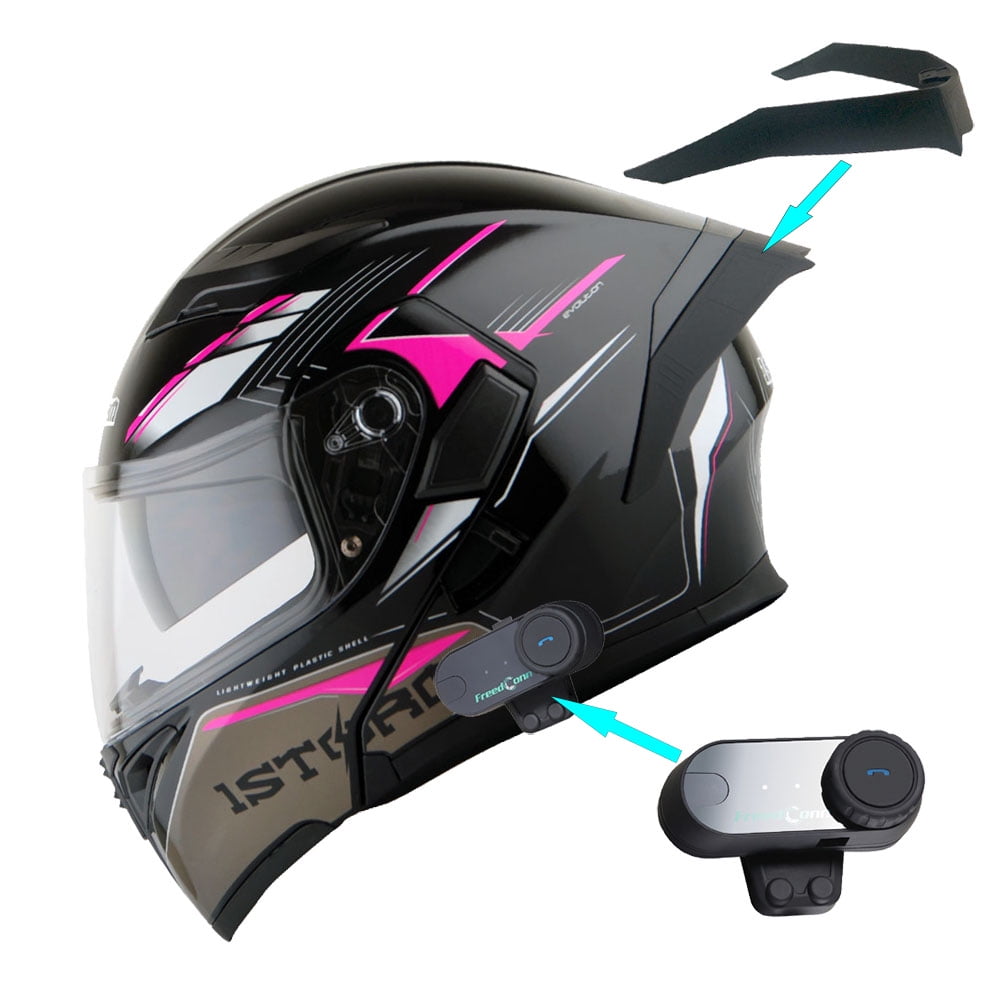 Bluetooth Motorcycle Helmet Integrated Flip Up Motorbike Helmet DOT S/M/L/XL/2XL 
