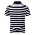 thumbnail image 6 of Men's Muscle Fit Golf Shirt Vintage Striped Soft Stretch Jersey Tee Color Block Collared Short Sleeve T-Shirts Athletic Slim Fit Summer Casual Beach Tops Lightweight, 6 of 9