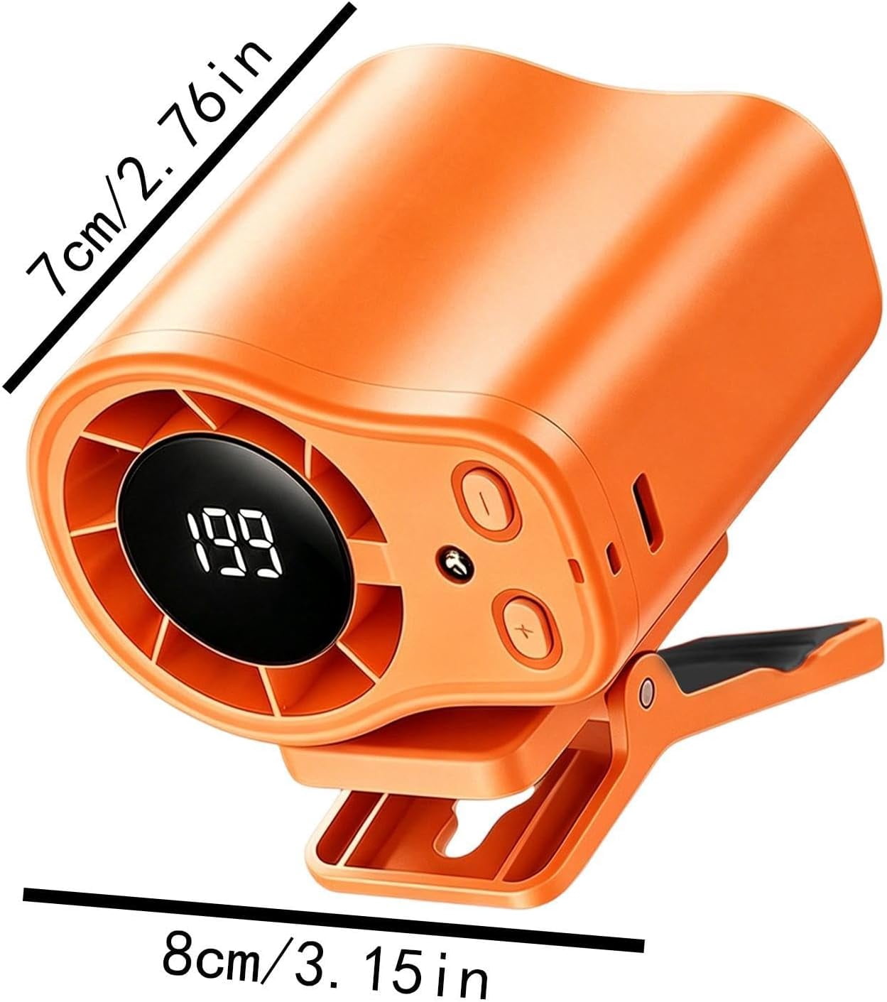 Car Fan , Clip On Low Noise LED Display , Clip On Fan - for Cycling Traveling Fishing Camping Beach Road Trip Jobsite Men Women Youth Teens