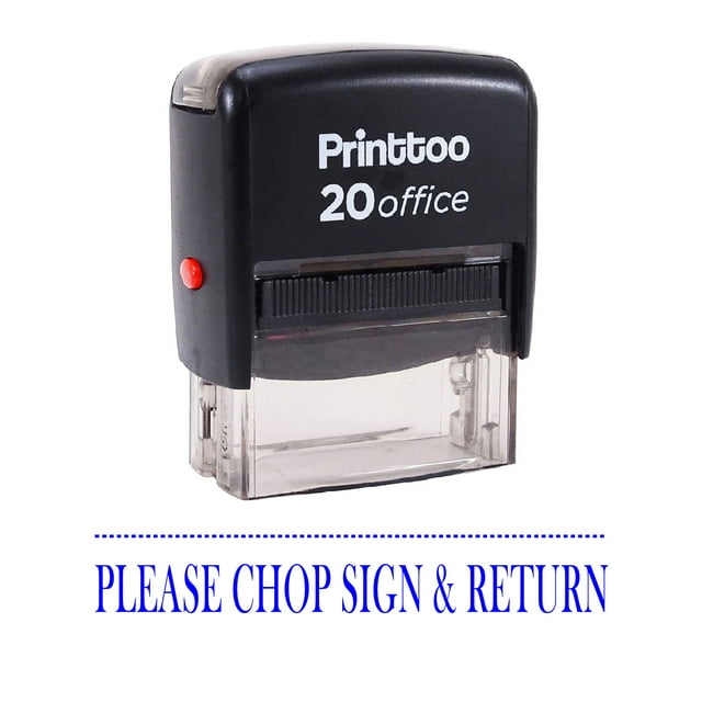 Printtoo Office Stationary PLEASE CHOP SIGN & RETURN Self Inking Rubber Stamp Stamp-Blue