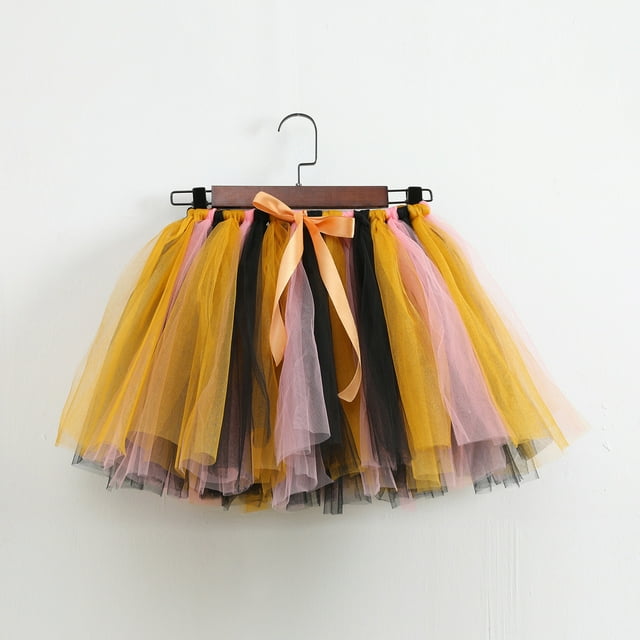 Birdeem Jupe Princesse en Tulle Multicolore pour Bébé Fille Jupe à Nœud Multicolore