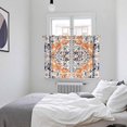 thumbnail image 4 of Orange Boho Kitchen Curtains 63 Inch Length, Vintage Ethnic Tribe Abstract Art Grommet Top Bedroom Living Room Curtains, Light Filtering Cafe Curtain Drapes 2 Panels Set 104''x63'', 4 of 9
