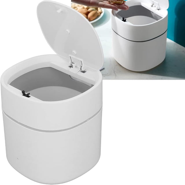 Elegant Mini Desktop Can - Efficiently Organizes Clutter for Home Kitchen Desk Features Lid for Clean Living Environment