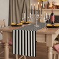 thumbnail image 2 of Black Striped 120 Inch Table Runner, Modern Simple Farmhouse Beige Vintage Farmhouse Dresser Scarf Cotton & Linen Tablerunner for Dining/Kitchen Island/Holiday Party Décor 13" x 120", 2 of 9