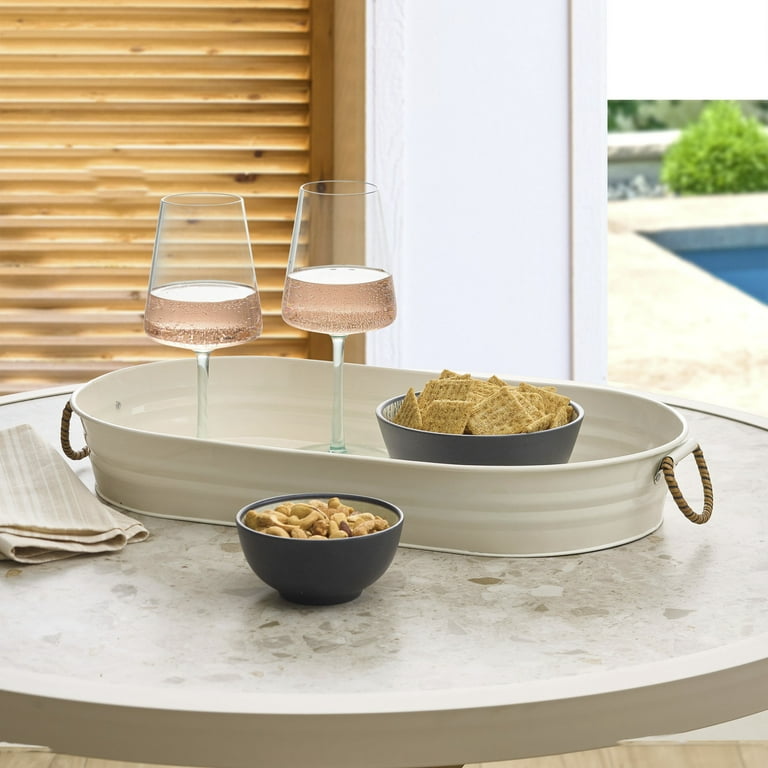 Better Homes & Gardens Vanilla White Galvanized Steel Oval Better Homes & Gardens Vanilla White Galvanized Steel Oval
