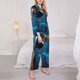 thumbnail image 3 of Fotbe Modern Style Blue Parrot Conjunto de Pijama de Manga Larga para Mujer con Estampado, Ropa de Dormir de 2 Piezas, Conjunto de Casa Suave y Cómodo con Bolsillos-X-Large, 3 of 7