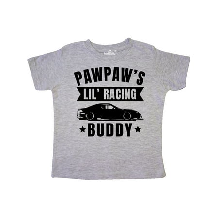 

Inktastic Pawpaw s Lil Racing Buddy with Car Silhouette Gift Toddler Boy or Toddler Girl T-Shirt