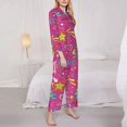 thumbnail image 3 of Balery Peace Love and Dove Flower Power Conjunto de Pijama con Estampado para Mujer, Conjunto de Dos Piezas con Manga Larga, Ropa de Dormir Suave con Bolsillos, Pijamas Cómodos-Small, 3 of 7