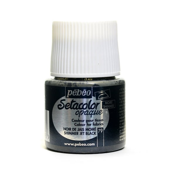Setacolor Opaque Fabric Paint shimmer jet black, 45 ml (pack of 3)